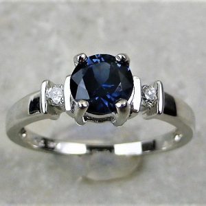Deep blue .80 Carat Sapphire Ring