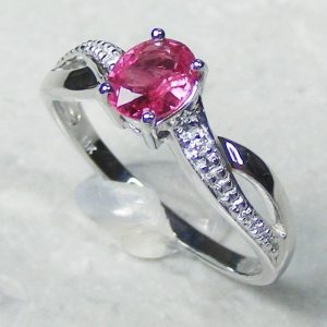Pink Red .75 Carat Sapphire Ring