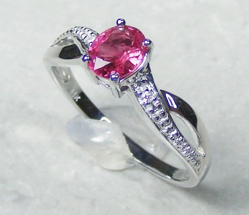 Pink Red .75 Carat Sapphire Ring