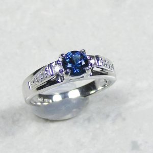 Mid Blue .70 Carat Sapphire Ring
