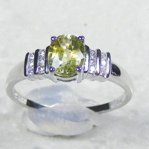 Lime Green .95 Carat Sapphire Ring