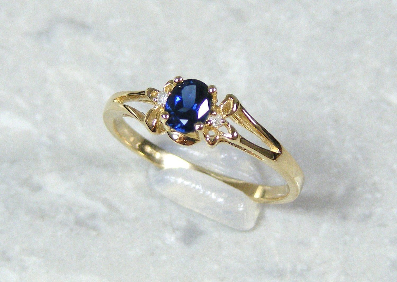 Mid blue .53 Carat Sapphire Ring