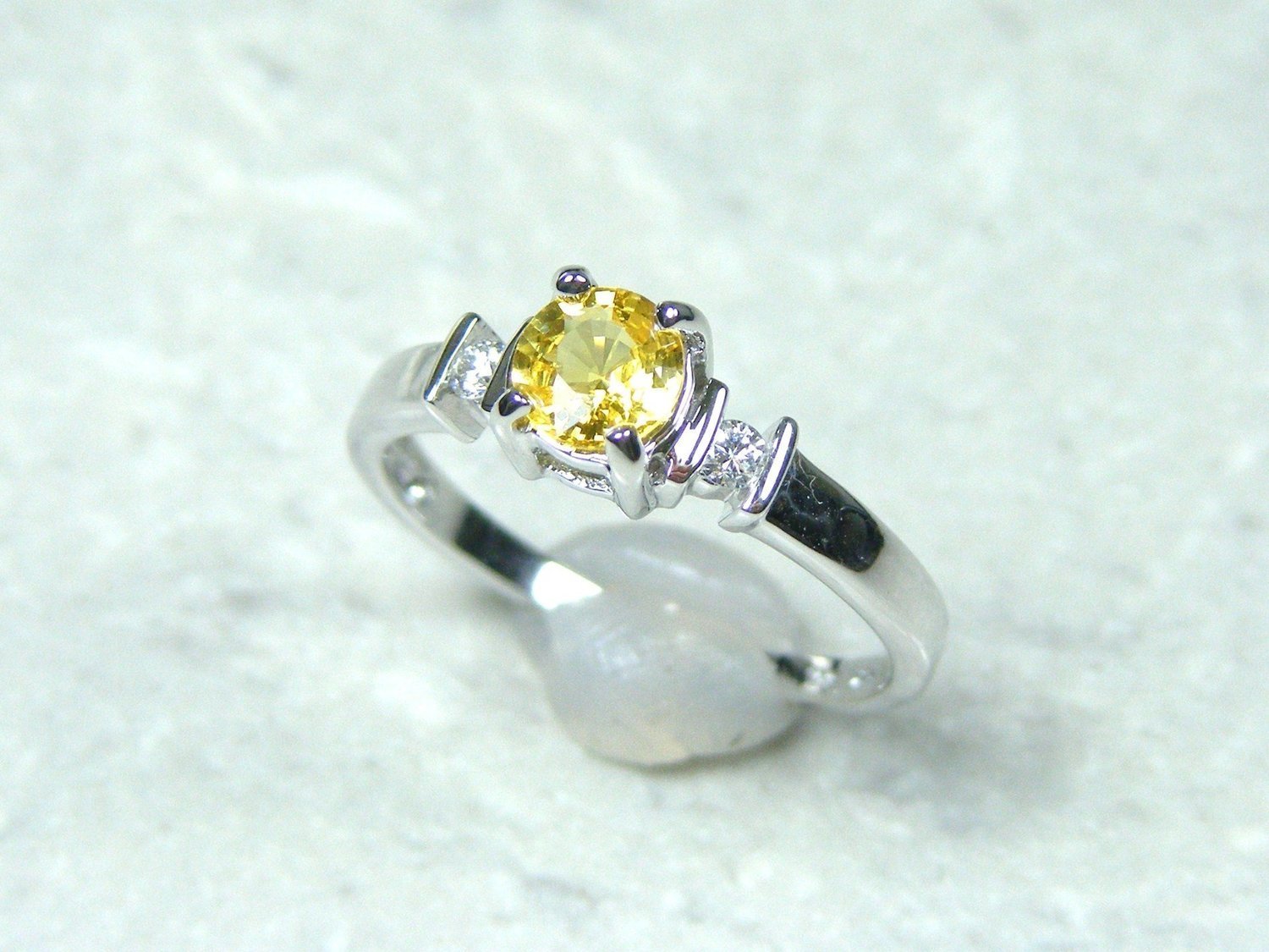 Yellow .69 Carat Sapphire Ring