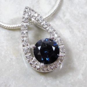 Deep Blue 1 Carat Sapphire Pendant