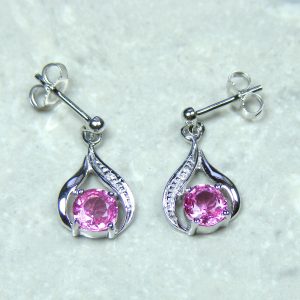 Pink 1.25 Carat Sapphire Earrings