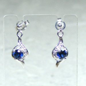 Deep Blue .70 Carat Sapphire Earrings