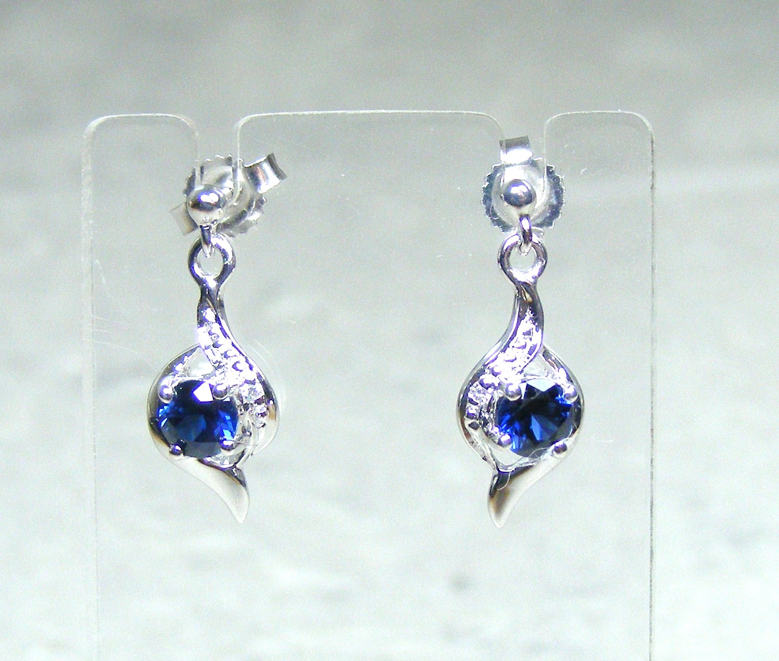 Deep Blue .70 Carat Sapphire Earrings