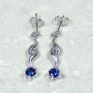 Mid Blue .69 Carat Sapphire Earrings
