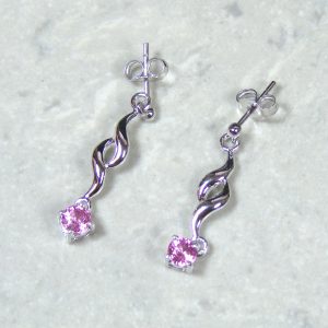 Pink .77 Carat Sapphire Earrings