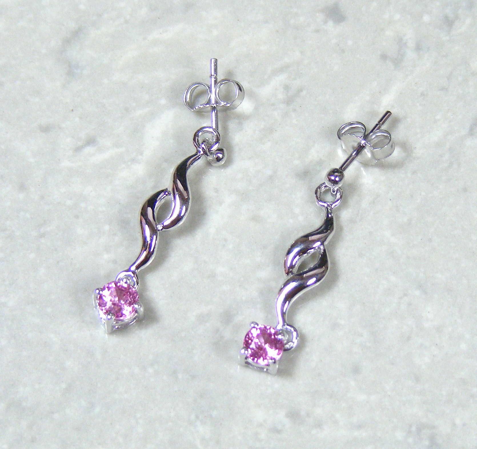 Pink .77 Carat Sapphire Earrings