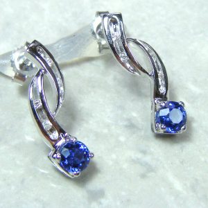 Mid Blue .85 Carat Sapphire Earrings