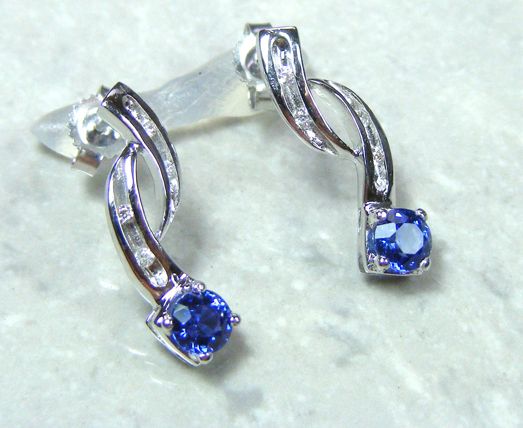 Mid Blue .85 Carat Sapphire Earrings