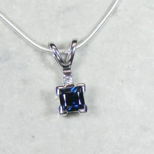 Deep Blue .90 Carat Sapphire Pendant