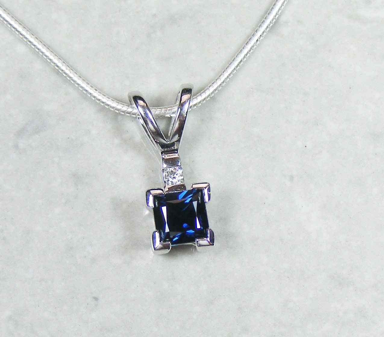 Deep Blue .90 Carat Sapphire Pendant