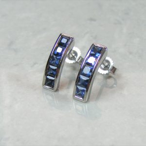 Mid blue 1.20 Carat Sapphire Earrings